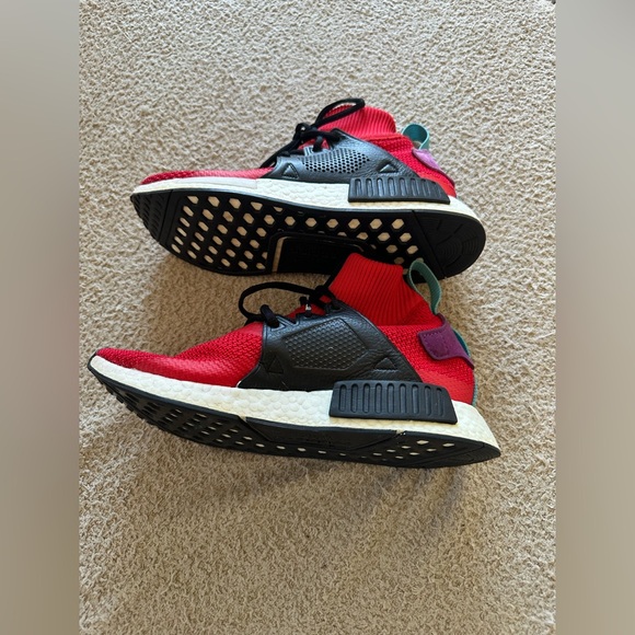 Adidas NMD XR1 Winter Scarlet Red Black Knitted Sock Athletic Running Sneakers - Picture 4 of 12